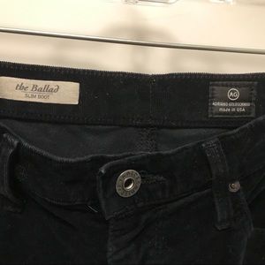 AG “the ballad” corduroy pants in black. Size 28.
